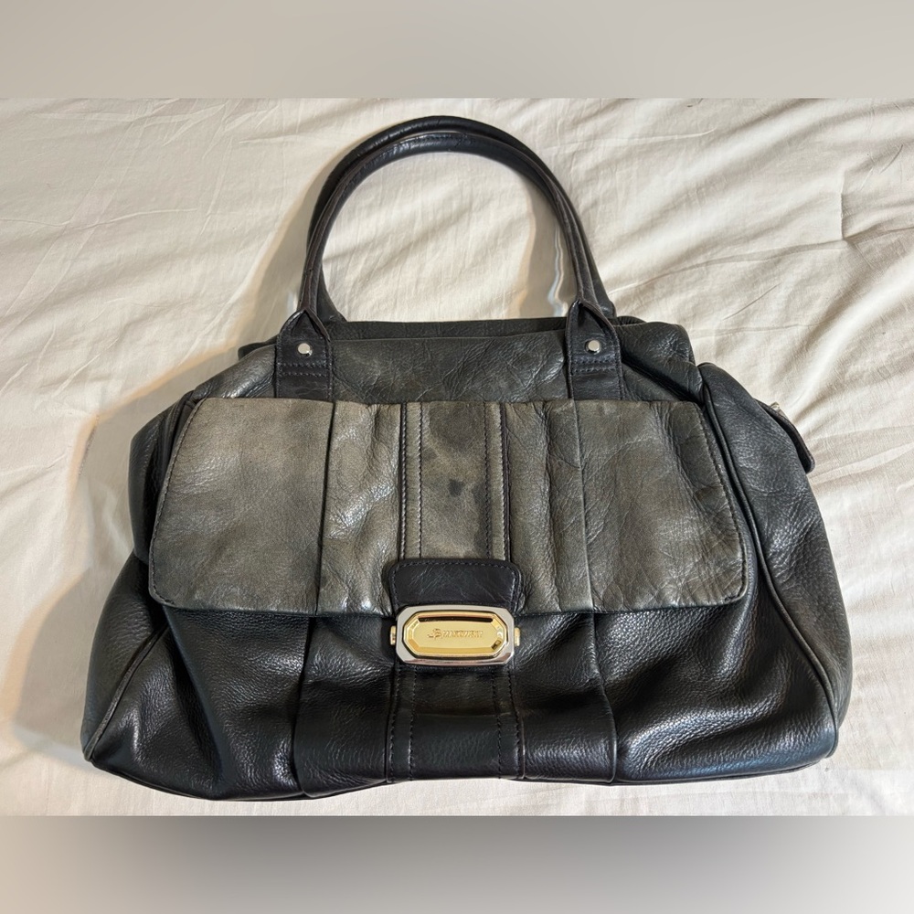 B. Makowsky black leather shoulder bag